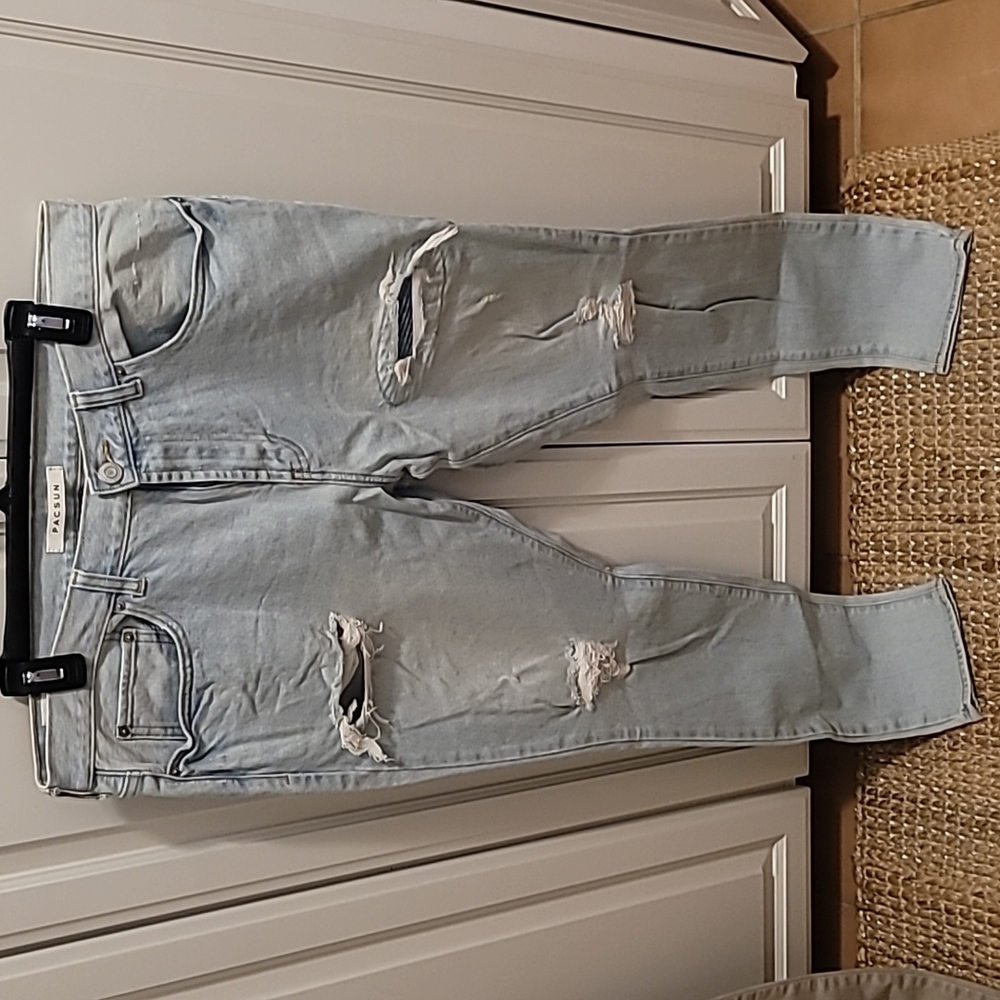 Mens Pacsun acid wash denim jeans moto size 34 waist 32 length